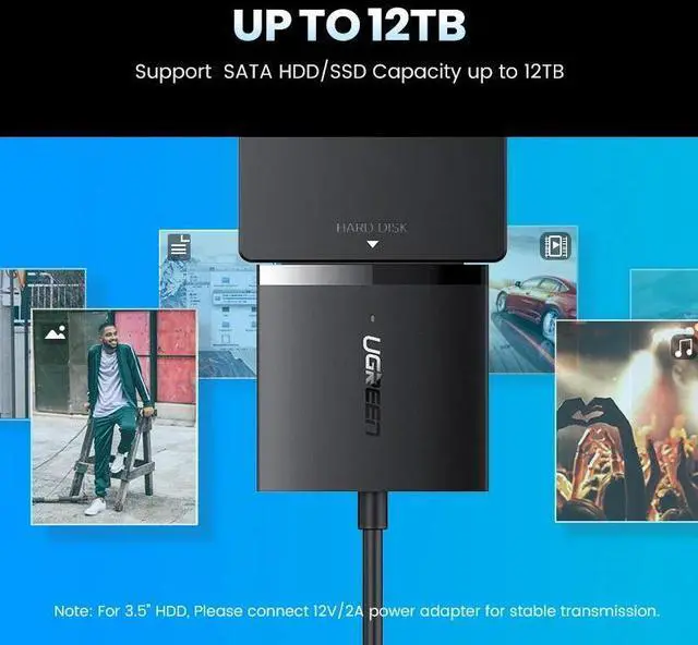 Alt view image 10 of 10 - SATA USB Adapter USB 3.0 2.0 to Sata 3 Cable Converter Cabo For 2.5 3.5 HDD SSD Hard Disk Drive Sata to USB Adapter