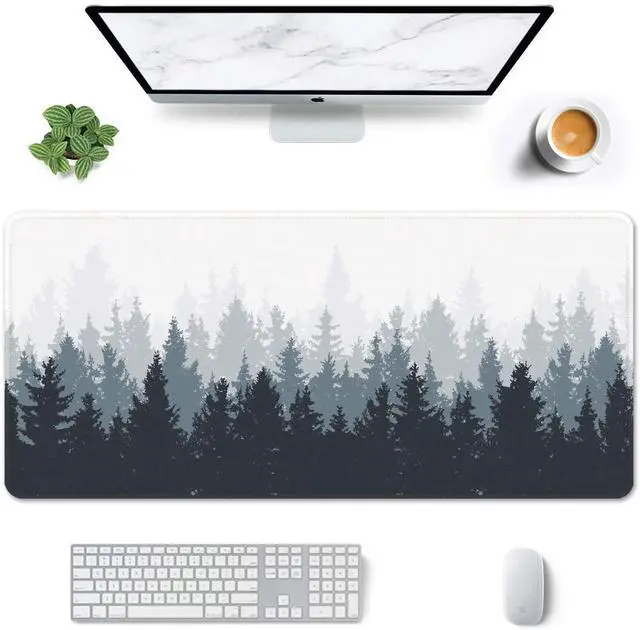 Alt view image 15 of 20 - Large Mouse Pad Full Desk XXL Extended Gaming Mouse Pad 35 X 15 Waterproof Desk Mat with Stitched Edge Non-Slip Laptop Computer Keyboard Mousepad for Office & Home Misty Forest Design
