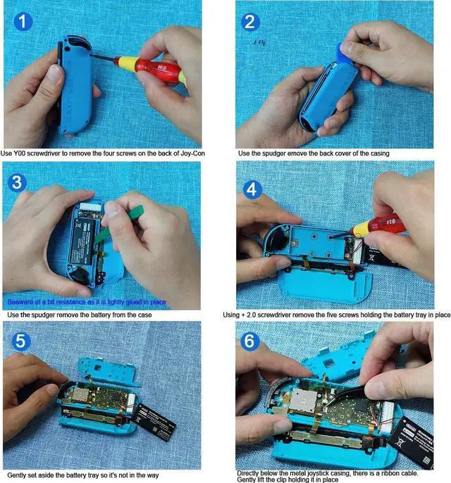 Alt view image 12 of 14 - 2-Pack Replacement Joystick Analog Thumb Stick Repair Kit for Nintendo Switch/Switch OLED Model/Switch Lite Joy-Con Controller - Drift Fix Tools Y1.5 / +1.5 Screwdriver/Pry Tools