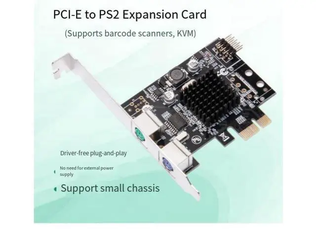 Alt view image 13 of 14 - PCI-E to PS/2 Adapter Card, PCIe PS/2 Round Port Keyboard Mouse Expansion Card, Plug & Play No Driver Required, MCS9990