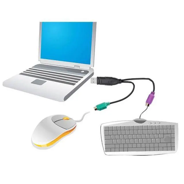 Alt view image 7 of 10 - USB Male to 6Pin 6 Pin PS2 for PS/2 Female Extension Cable Y Splitter Adapter Connector for Keyboard Mouse Scanner