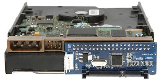 Alt view image 8 of 10 - 3.5" IDE to 2.5" 3.5" SATA HDD Adapter 40Pin IDE Male to 22pin SATA SSD Card with Molex 4Pin to floppy drive power supply cable