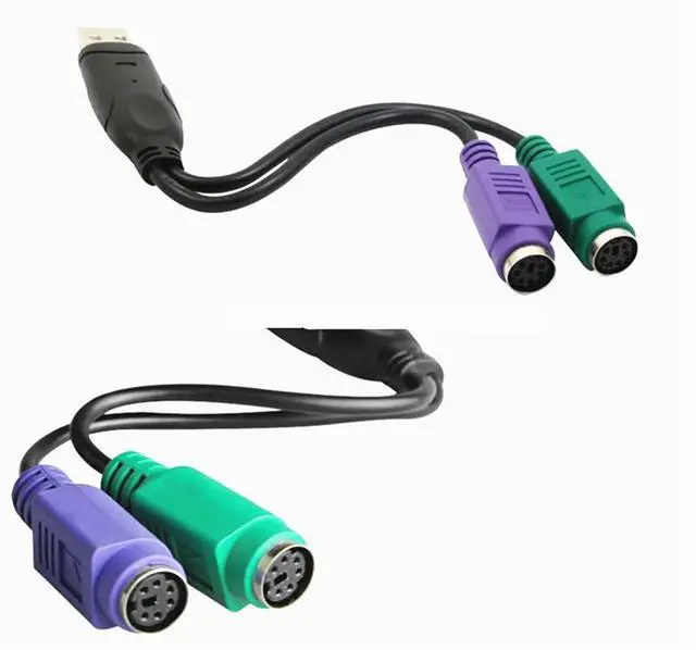Alt view image 9 of 10 - USB Male to 6Pin 6 Pin PS2 for PS/2 Female Extension Cable Y Splitter Adapter Connector for Keyboard Mouse Scanner