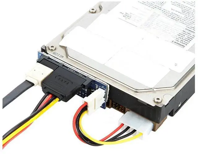 Alt view image 10 of 10 - 3.5" IDE to 2.5" 3.5" SATA HDD Adapter 40Pin IDE Male to 22pin SATA SSD Card with Molex 4Pin to floppy drive power supply cable