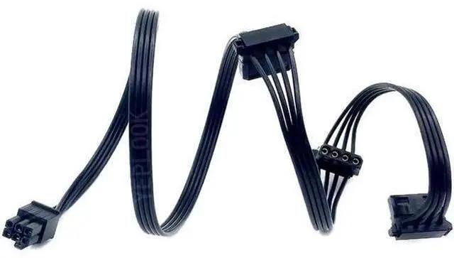 Alt view image 9 of 12 - 6Pin to 3 Molex IDE 4Pin Angled Peripheral Modular Power Cable for Seasonic PRIME 1000W 850W 750W 650W Titanium Power Supply PSU