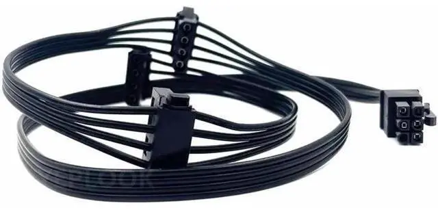 Alt view image 11 of 12 - 6Pin to 3 Molex IDE 4Pin Angled Peripheral Modular Power Cable for Seasonic PRIME 1000W 850W 750W 650W Titanium Power Supply PSU