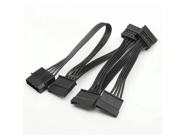 Alt view image 2 of 2 - 4Pin Female IDE Molex PC Computer Hard Drive 1 to 5 SATA Splitter Power Supply Adapter Converter Cable Cord Black