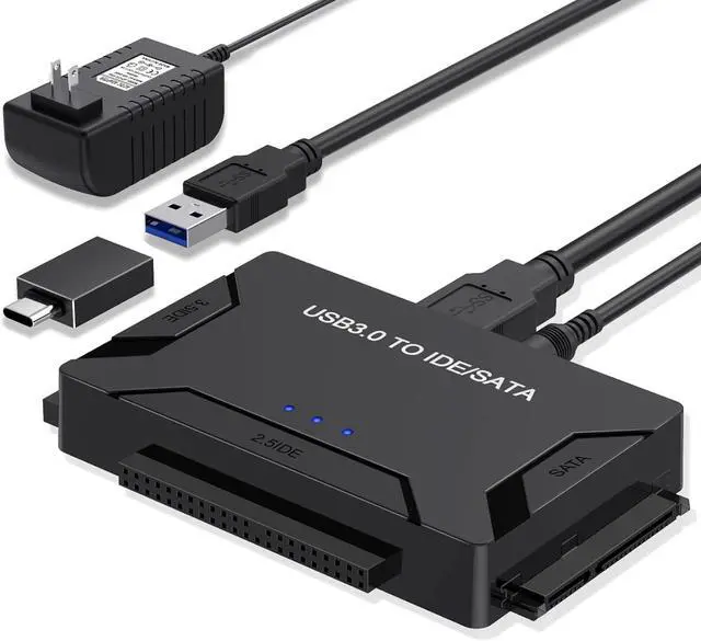 Alt view image 8 of 14 - SATA/IDE to USB 3.0 Adapter External Hard Drive Adapter Kit Recovery Reader Converter for Universal 2.5 3.5 HDD/SSD CD/DVD Optical Drives