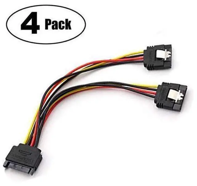 Alt view image 6 of 10 - SATA Power Splitter Cable SSD Power Cable HDD Power Cable Hard Drive Power Cable SATA 15 Pin Male to 2xSATA 15 Pin Female Power Y-Splitter Extension Cable (4 Pack)