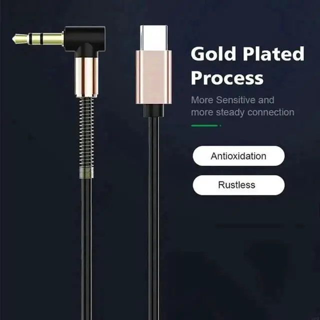 Alt view image 5 of 6 - USB-C Male to 3.5mm Female TRRS AUX Audio Adapter Cable, USB Type-C to Headphone Jack Converter Cord for Car Speakers & Wired Headsets