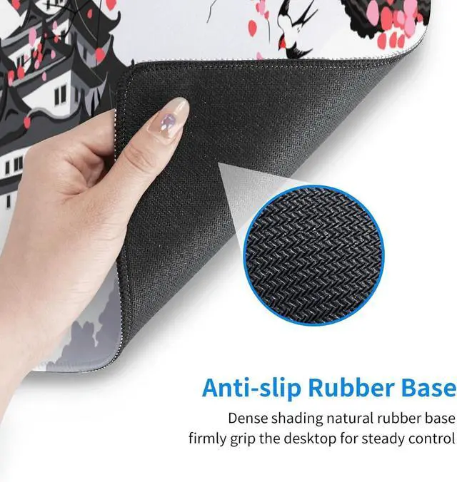 Alt view image 14 of 14 - Japanese Cherry Blossom White Gaming Mouse Pad XXL Large Gaming Laptop Anime Mouse Pad Sakura Big Desk Pads Extended PC Keyboard Waterproof and Non-Slip 31.5x11.8inches Mices Pad Japan