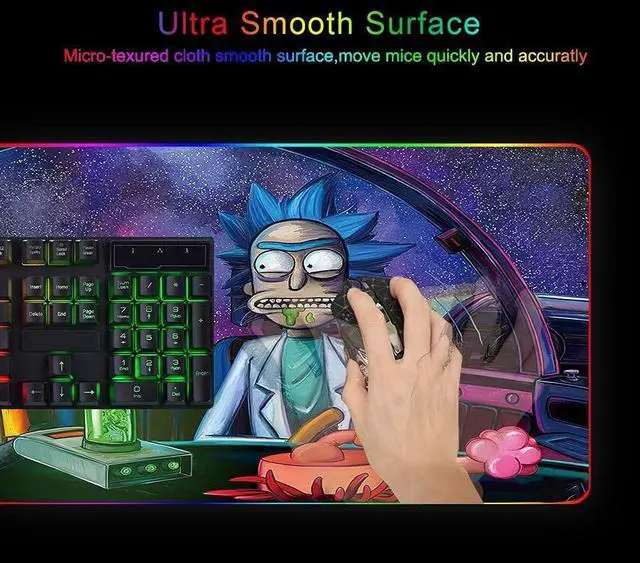 Alt view image 10 of 12 - RGB Mouse Pad LED Light Gaming Mouse Pad with Rubber Base Colorful Computer Carpet Desk Mat for PC Laptop (35.4 * 15.7 inch) (90x40rgfeidie)