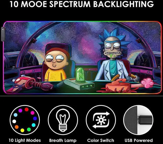Alt view image 9 of 12 - RGB Mouse Pad LED Light Gaming Mouse Pad with Rubber Base Colorful Computer Carpet Desk Mat for PC Laptop (35.4 * 15.7 inch) (90x40rgfeidie)
