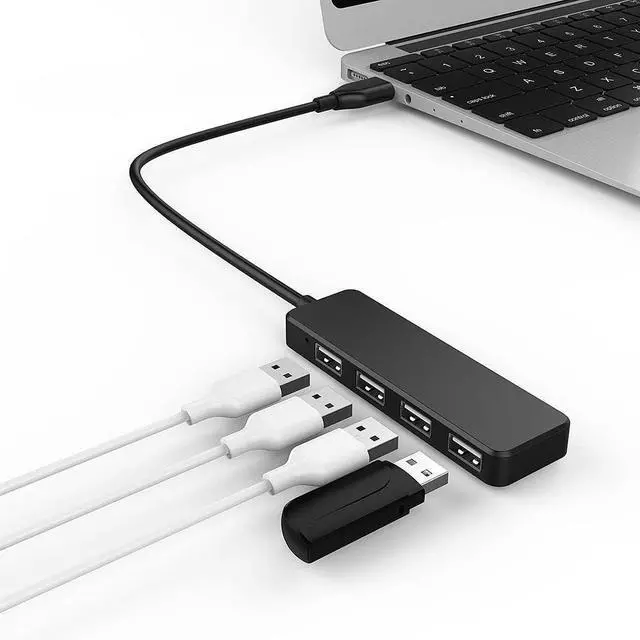 Alt view image 14 of 14 - USB Hub USB Splitter USB 4-Port Adapter USB Extender for for Laptop PC MacBook Mac Pro Mac Mini iMac Surface Pro and More (Black-USB 2.0/0.3m)