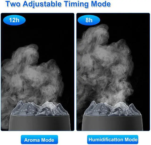 Alt view image 11 of 14 - 3D Flame LED Light Air Humidifier - 400ml Air Humidifier Essential Oil Diffuser with Flame Effect for Home, Office, Spa, Gym (BlacK)