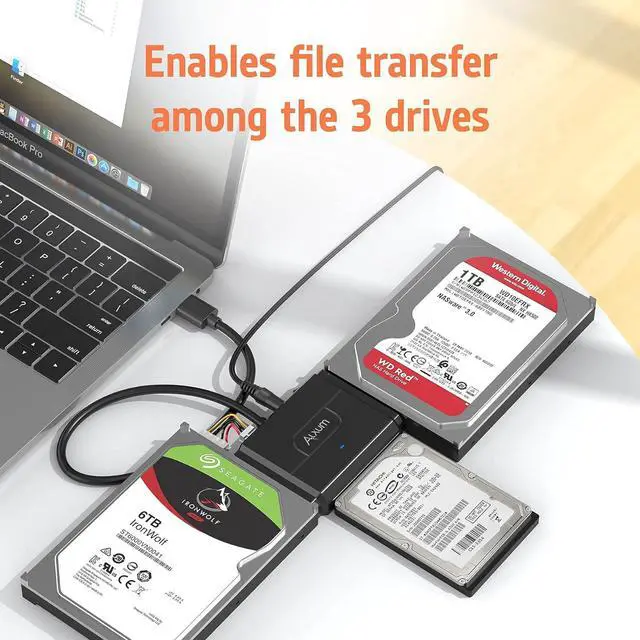 Alt view image 9 of 14 - USB 3.0 to IDE SATA Converter for Universal 2.5 & 3.5 inches SATA HDD SDD & IDE HDD Drives Data Transfer Rates up to 5Gbps Adapter