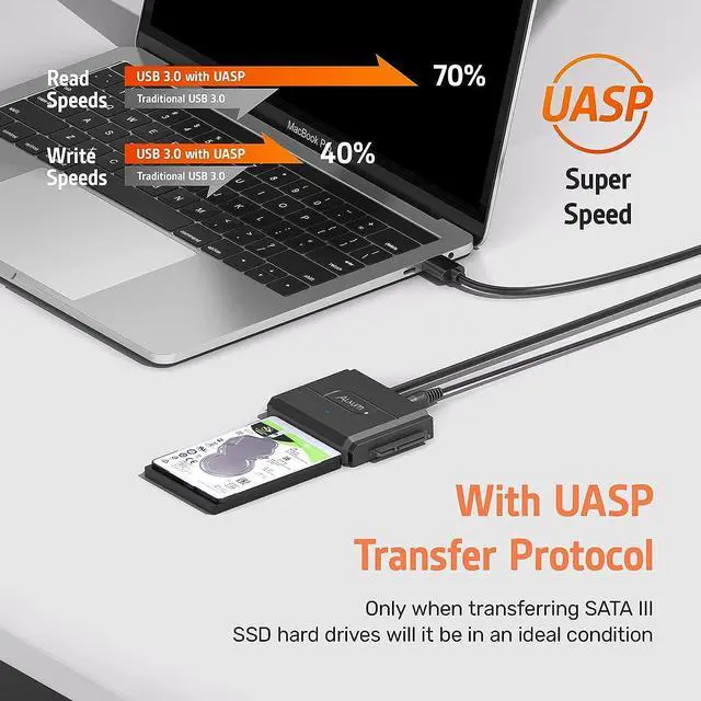 Alt view image 11 of 14 - USB 3.0 to IDE SATA Converter for Universal 2.5 & 3.5 inches SATA HDD SDD & IDE HDD Drives Data Transfer Rates up to 5Gbps Adapter