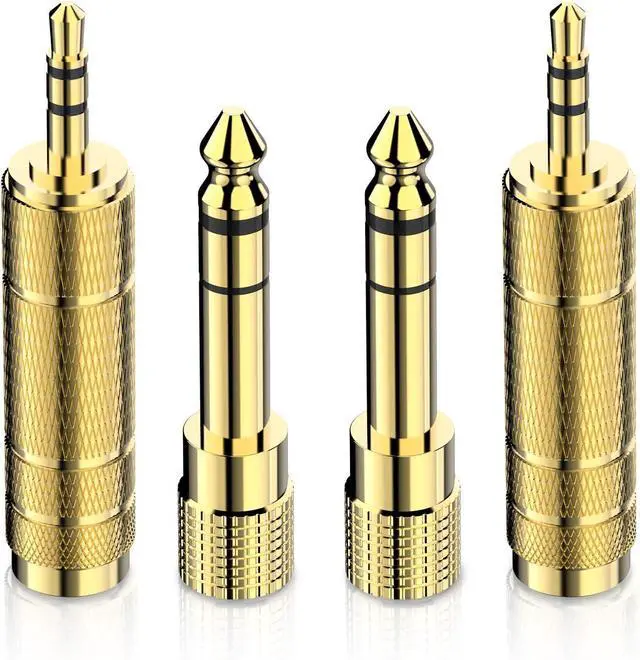 Alt view image 7 of 12 - Headphone Adapter 6.35mm (1/4 Inch) Male to 3.5mm (1/8 Inch) Female and 3.5 mm Male Plug to 6.35 mm Female Jack Audio Stereo TRS Converter Adapters (4 -Pack Gold Plated)
