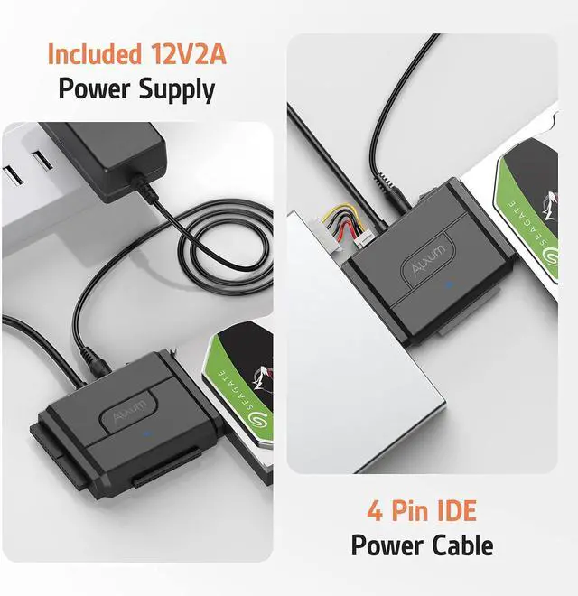 Alt view image 12 of 14 - USB 3.0 to IDE SATA Converter for Universal 2.5 & 3.5 inches SATA HDD SDD & IDE HDD Drives Data Transfer Rates up to 5Gbps Adapter