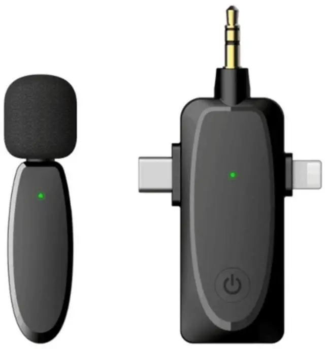 Alt view image 6 of 10 - 3 in 1 Wireless Lavalier Microphone with Audio Monitor Function Vlog Mic for Iphone Android Computer Camera