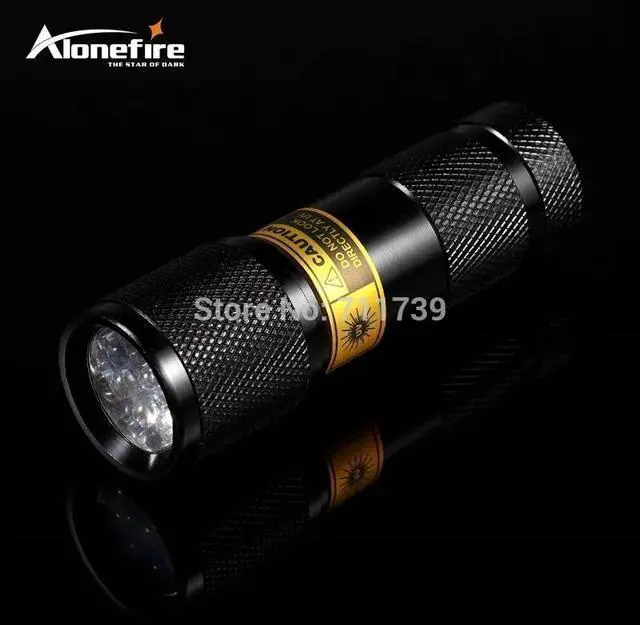 Alt view image 9 of 10 - 9 LED uv led 9led 365-370nm flashlight Blood check ultra violet for cat urine detector