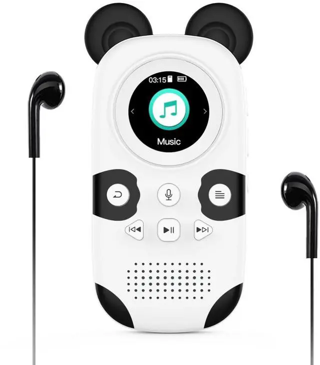 Alt view image 6 of 10 - RUIZU 64GB MP3 Player for Kids, Cute Panda Portable Music Player MP3, Child MP3 Player with Bluetooth 5.0, Speaker, FM Radio, Voice Recorder, Alarm Clock, Stopwatch, Pedometer, Support up to 128GB