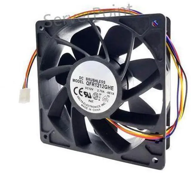 Alt view image 3 of 4 - for Delta QFR1212GHE QFR1212GHE-PWM 4P 12V 2.7A 12038 Server cooling fan 120*120*38mm for Bitcoin Miner