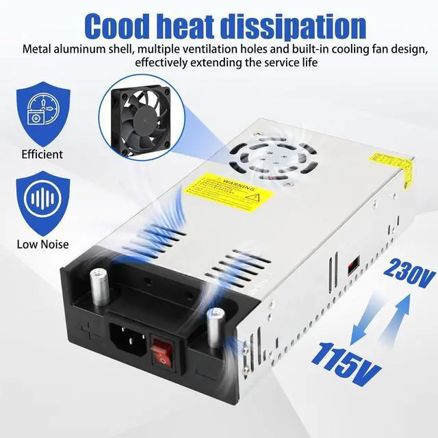 Alt view image 9 of 14 - New Version 110V AC to 12V DC Converter DC 12Volt 50A 600W Power Supply Transformer Adapter SMPS AC to DC Converter Switch Power Supply Max 50A 600W