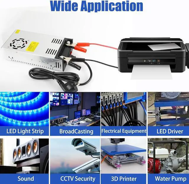Alt view image 14 of 14 - New Version 110V AC to 12V DC Converter DC 12Volt 50A 600W Power Supply Transformer Adapter SMPS AC to DC Converter Switch Power Supply Max 50A 600W