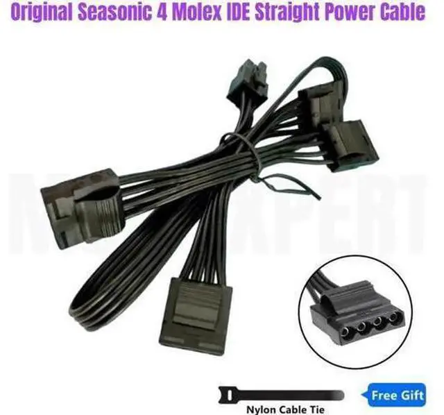 Alt view image 12 of 12 - Original Seasonic 4 Molex IDE 4Pin Female Modular Power Cable for Seasonic FOCUS PLUS 1000W 850W 750W 650W 550W Platinum Power
