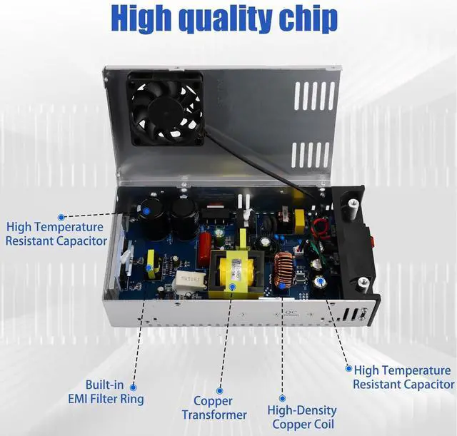 Alt view image 13 of 14 - New Version 110V AC to 12V DC Converter DC 12Volt 50A 600W Power Supply Transformer Adapter SMPS AC to DC Converter Switch Power Supply Max 50A 600W