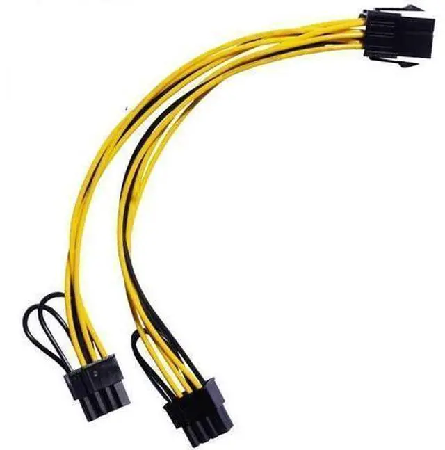 Alt view image 2 of 2 - Power Cable Professional 6Pin To Dual 8Pin 52cm Graphics Card Power Data Cord Splitter for Computer PC (52cm)
