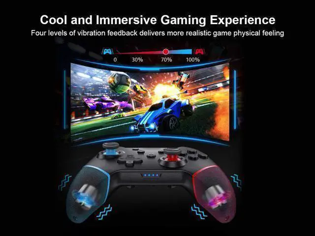 Alt view image 11 of 14 - Switch Pro Controller with 4 Additional Programming Buttons, Up to 20H Battery Life, Adjustable Turbo, 4 Level Vibration Feedback, 6-Axis Gyro, GCHT Wireless Controller for Switch/Switch Lite