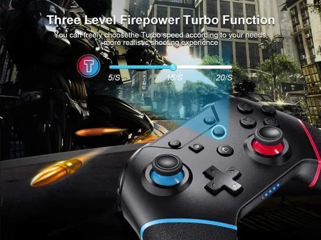 Alt view image 13 of 14 - Switch Pro Controller with 4 Additional Programming Buttons, Up to 20H Battery Life, Adjustable Turbo, 4 Level Vibration Feedback, 6-Axis Gyro, GCHT Wireless Controller for Switch/Switch Lite