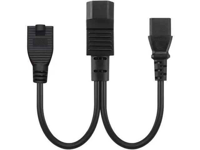 Alt view image 11 of 12 - 1FT C14 Male PDU Style Computer Power Extension Cable Y Splitter Power Plug Cord (C14 to C13+5-15R)