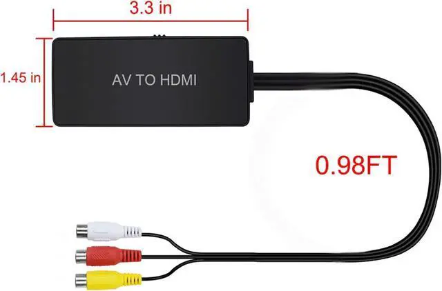 Alt view image 12 of 14 - RCA to HDMI Converter Composite to HDMI Adapter AV to HDMI Support 1080P PAL/NTSC Compatible with PS one PS2 PS3 STB Xbox VHS VCR Blue-Ray DVD Players