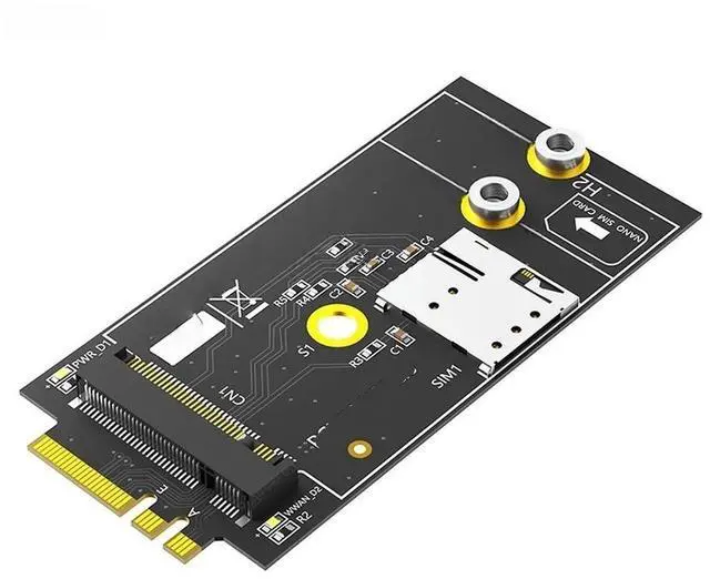 Alt view image 2 of 2 - FOR M.2 Key B to M.2 Key A+E Adapter with NANO SIM Card Slot for 3G/4G/5G Module Support 3042/3052 Type Key B M2 Wifi Card Converter