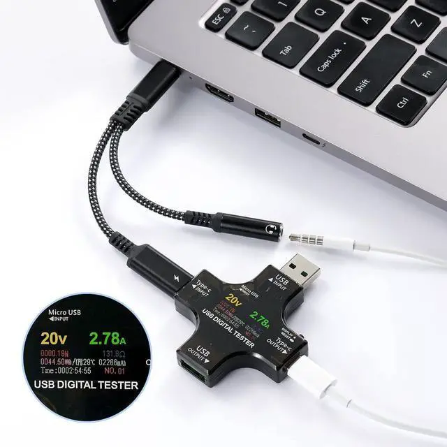 Alt view image 7 of 10 - USB C to 3.5mm Audio Jack and PD Charger Adapter Cable 2-in-1 Splitter Cord Type C to 3.5 mm Headphones Aux with 60W Fast Charging Port Wire