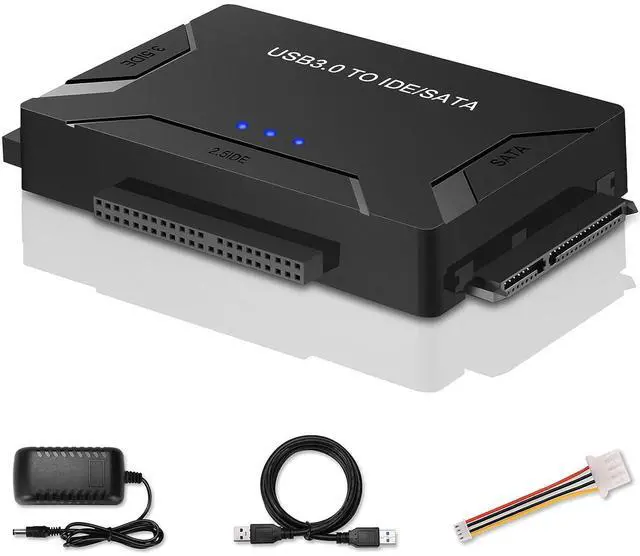 Alt view image 8 of 14 - SATA/IDE USB 3.0 to Adapter External Hard Drive Reader Ultra Recovery Converter Compatible with 2.5/3.5in HDD/SSD DVD Optical Drive