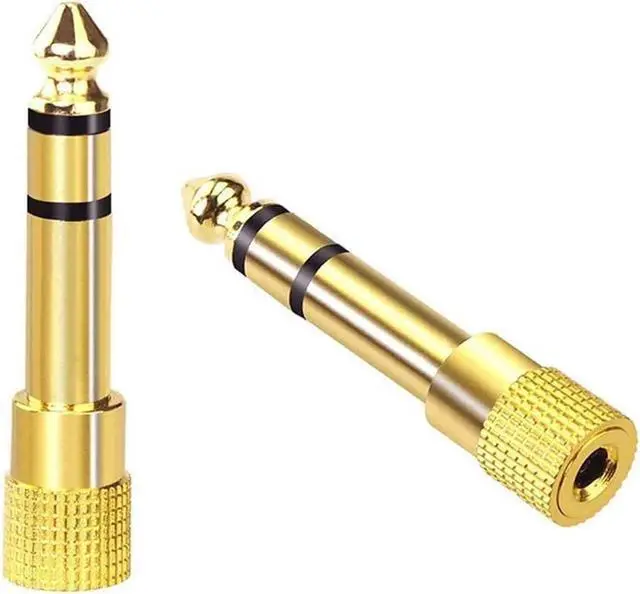 Alt view image 8 of 14 - 6.35mm (1/4 inch) Male to 3.5mm (1/8 inch) Female Stereo Audio Jack Adapter for Aux Cable Guitar Amplifier Headphone 2 Pack