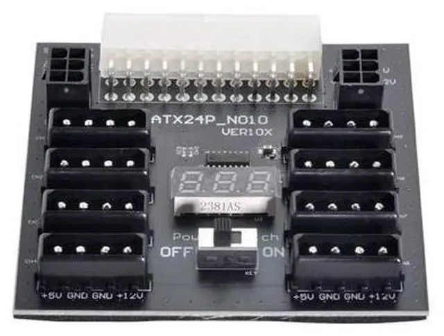 Alt view image 2 of 2 - ATX Server PSU Power Board 24Pin to IDE 8x 4Pin +2x 6Pin Power Supply Board for CHIA ETH BTC Mining Miner