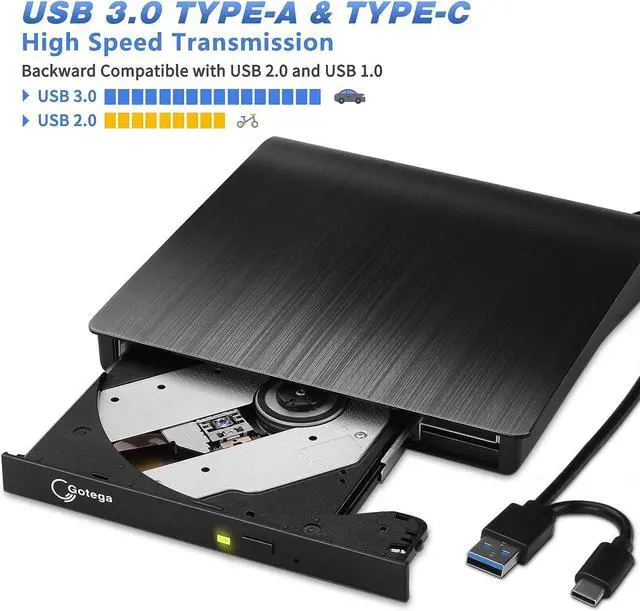 Alt view image 9 of 14 - External DVD Drive USB 3.0 TYPE C USB C Portable CD/DVD +/-RW Disk Drive External DVD Player for Laptop CD/DVD ROM Burner Reader Compatible with Desktop PC Windows Linux OS Apple Mac