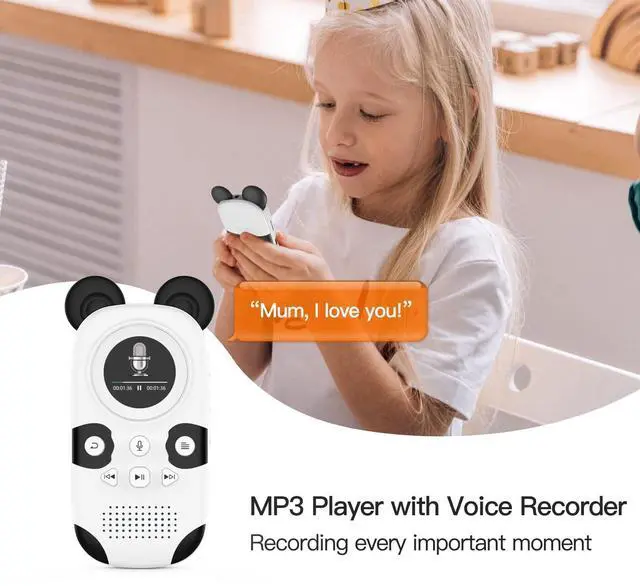 Alt view image 10 of 10 - RUIZU 64GB MP3 Player for Kids, Cute Panda Portable Music Player MP3, Child MP3 Player with Bluetooth 5.0, Speaker, FM Radio, Voice Recorder, Alarm Clock, Stopwatch, Pedometer, Support up to 128GB