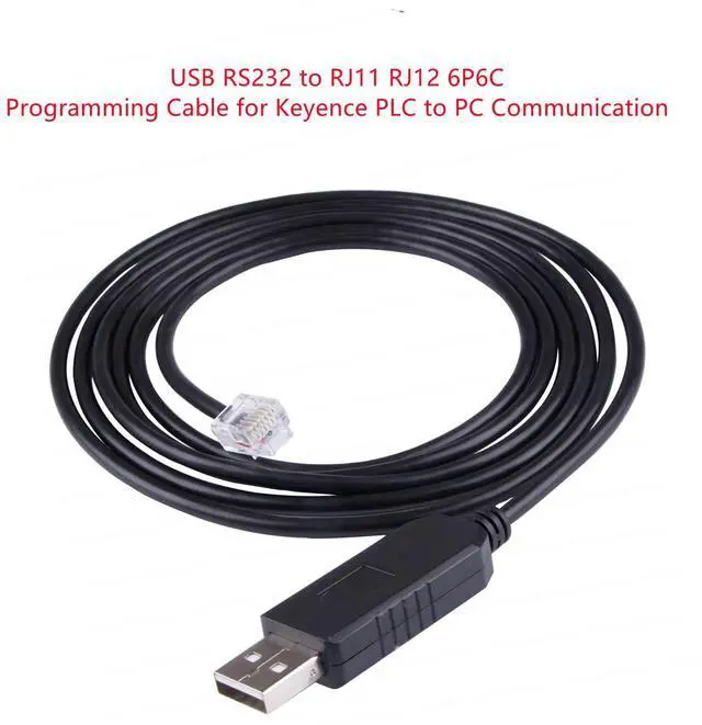 Alt view image 8 of 12 - USB RS232 to RJ11 RJ12 6P6C Programming Cable for Keyence PLC to PC Communication, FTDI Chip Built-in