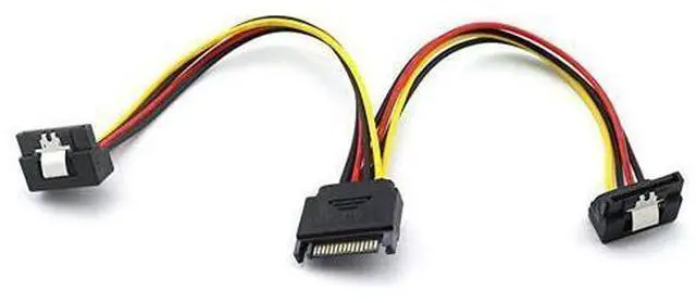 Alt view image 5 of 8 - 1pcs SATA 15Pin Power Splitter 90 Degree Hard Disk Power Extension Cable with Locking Latch SATA 15 Pin Male to 2 Female Right Angle
