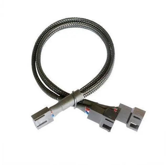 Alt view image 2 of 2 - PWM 4pin Fan Sleeved Extension Splitter Hub Cable Motherboard CPU 1 To 2 Way Cooler 4pin Case Fan Power Spliter(3pcs) (27cm)
