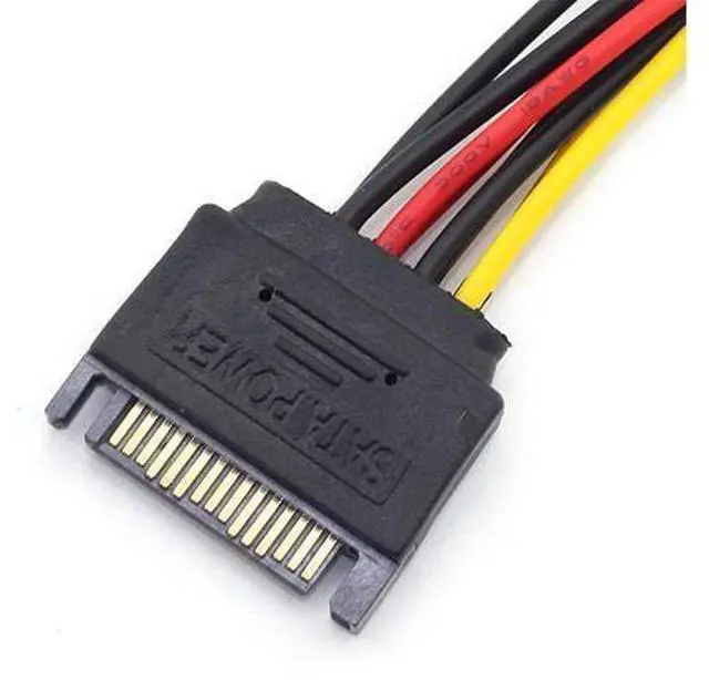 Alt view image 7 of 8 - 1pcs SATA 15Pin Power Splitter 90 Degree Hard Disk Power Extension Cable with Locking Latch SATA 15 Pin Male to 2 Female Right Angle