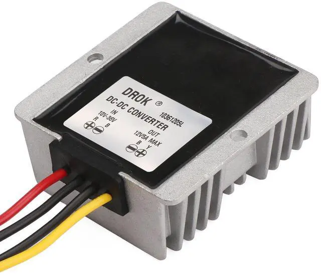 Alt view image 9 of 14 - DROK Waterproof 60W Automatic Step Up Down Voltage Regulator Stabilizer 10V-36V to 12V 5A Buck Boost Power Converter 12V Volts Regulator for Fan Motor