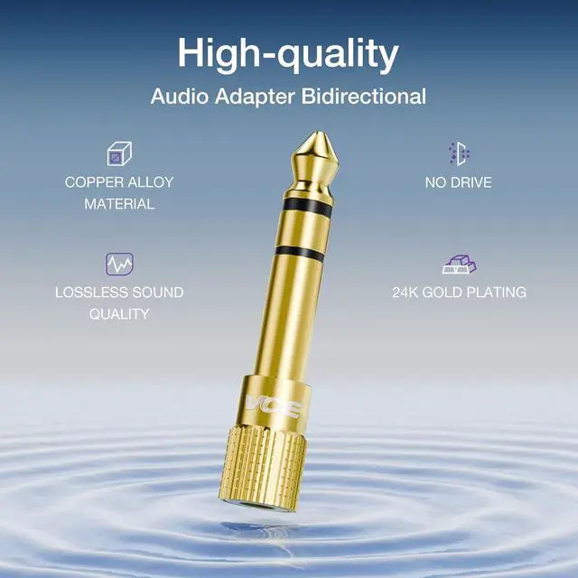 Alt view image 14 of 14 - 6.35mm (1/4 inch) Male to 3.5mm (1/8 inch) Female Stereo Audio Jack Adapter for Aux Cable Guitar Amplifier Headphone 2 Pack
