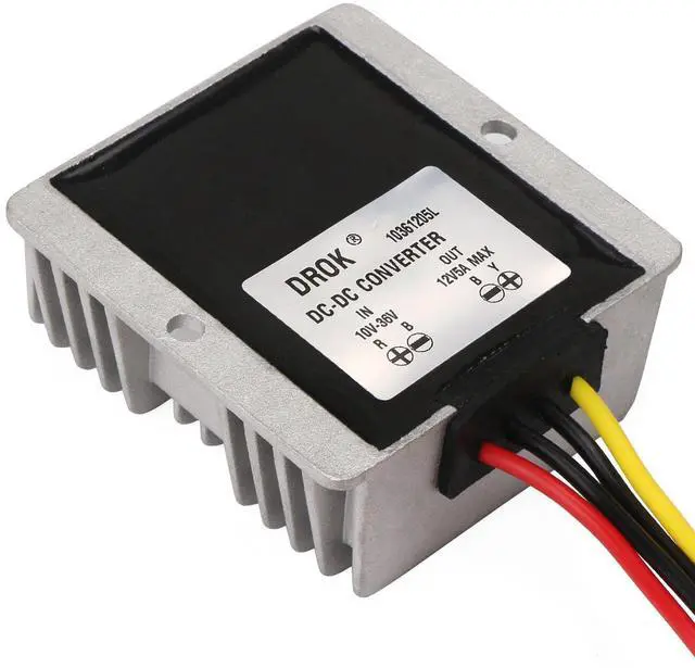 Alt view image 10 of 14 - DROK Waterproof 60W Automatic Step Up Down Voltage Regulator Stabilizer 10V-36V to 12V 5A Buck Boost Power Converter 12V Volts Regulator for Fan Motor